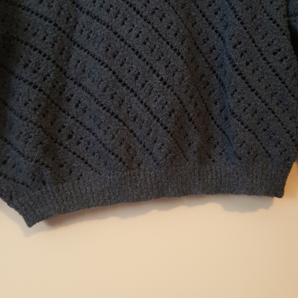 Capture Crocheted blue crop top button-up sweater - Picture 7 of 7